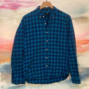 🔥EC🔥J.Crew Oxford 100% Cotton Check Button Down Collared Shirt.